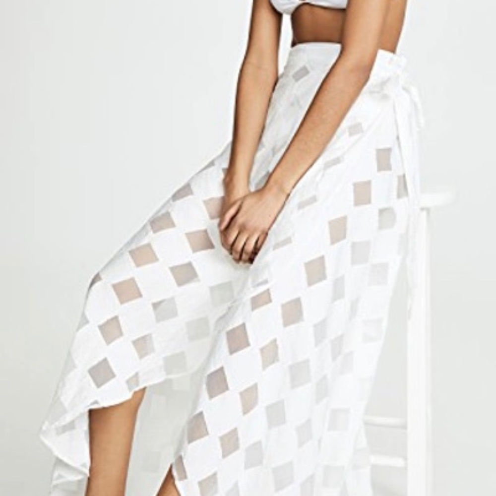 Onia Amanda White Window Mesh Wrap Skirt  NWT